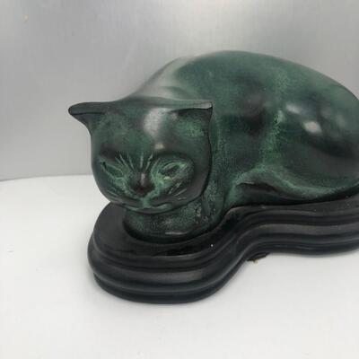 Green cat figurine