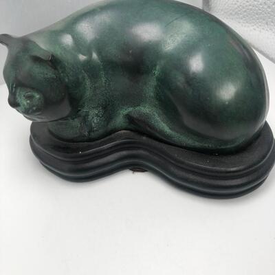 Green cat figurine