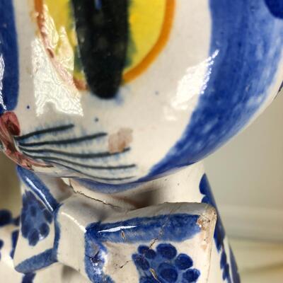 Big Eued Italian Cat Ceramic Figurine