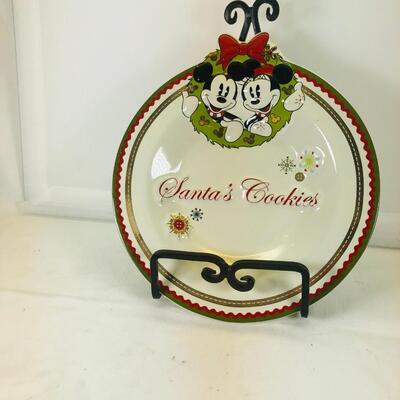 Mickey And Minnie Santas Cookie dish