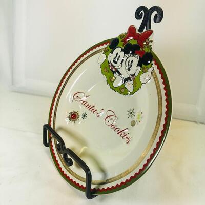 Mickey And Minnie Santas Cookie dish