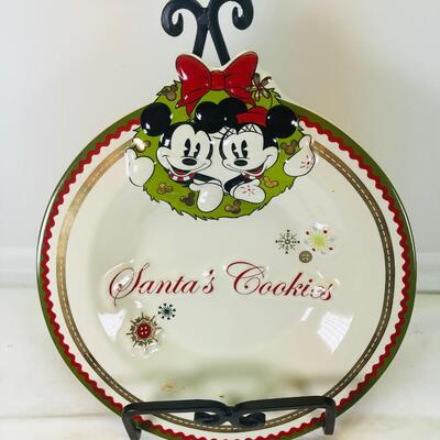 Mickey And Minnie Santas Cookie dish