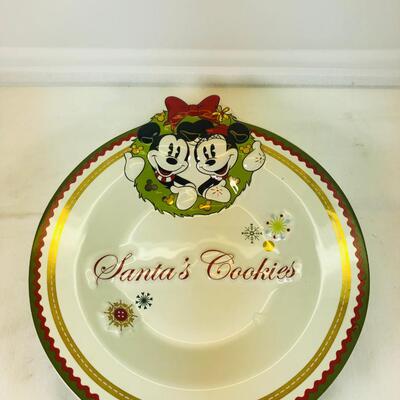 Mickey And Minnie Santas Cookie dish