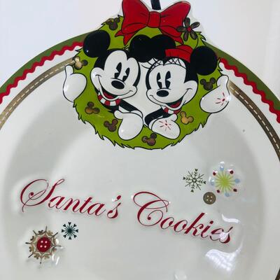 Mickey And Minnie Santas Cookie dish
