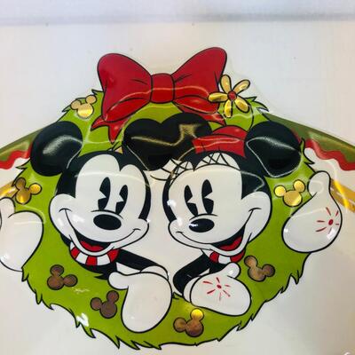 Mickey And Minnie Santas Cookie dish