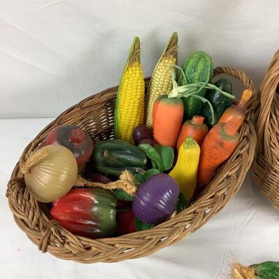 5223 Lot of Baskets of Faux Fruit/Vegetables.
