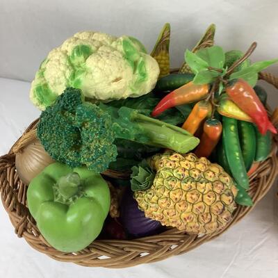 5223 Lot of Baskets of Faux Fruit/Vegetables.