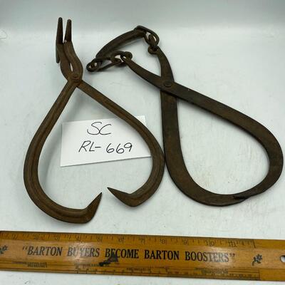 Vintage pair of ice tongs