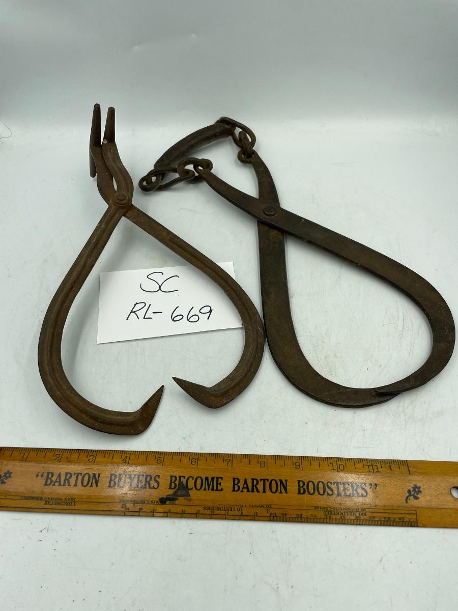 Vintage pair of ice tongs