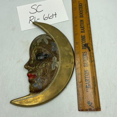 Vintage brass moon wall hanging