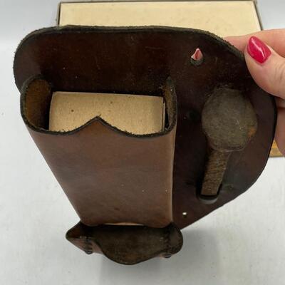 Leather matchbox holder