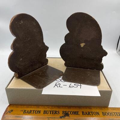 Wooden carved art noveau bookends