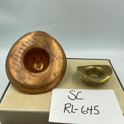 Set of 2 hats- brass & copper