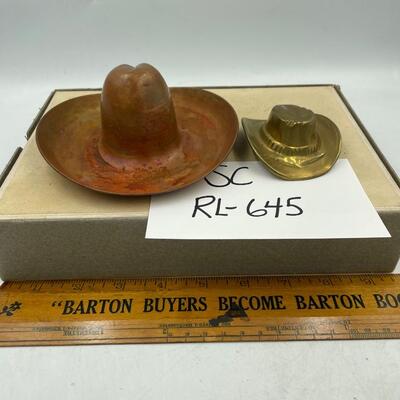 Set of 2 hats- brass & copper