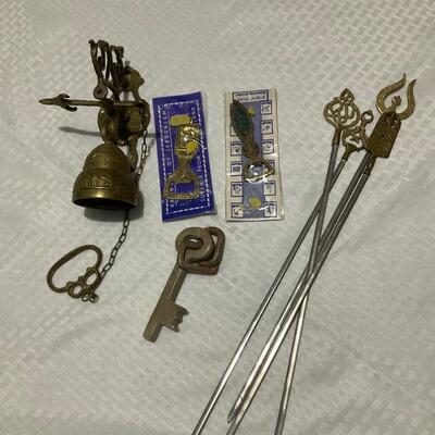 Wall bell, bottle openers, key & metal decor