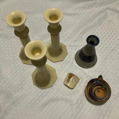 Candle holders & pottery