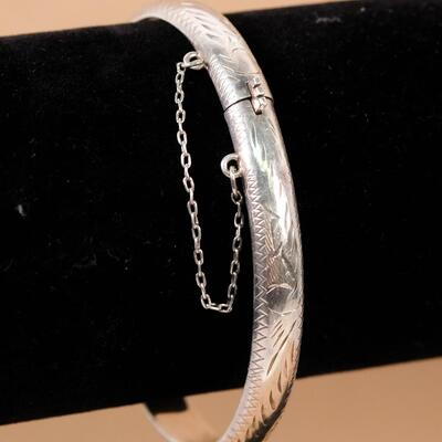 Sterling Hinged Cuff Bracelet