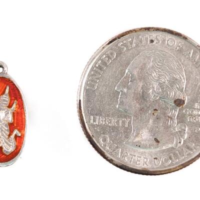 Sterling Red Enameled Mekkala Goddess Pendant