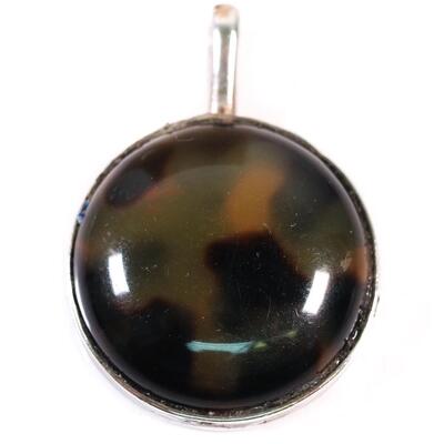 Sterling Tortoise Resin Pendant