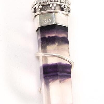 Sterling Amethyst & Quartz Point Pendant