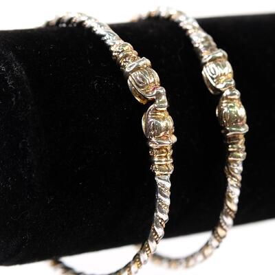Sterling & Gold tone Bangle Bracelets