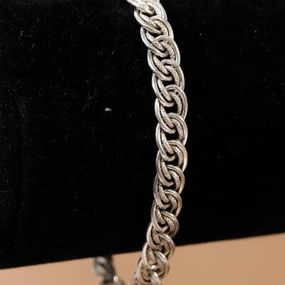 Sterling Double Circle Chain Link Bracelet