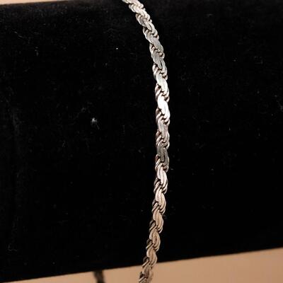 Sterling Flat Rope Chain Bracelet