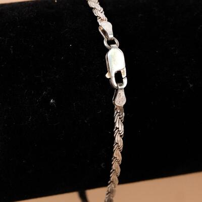 Sterling Flat Rope Chain Bracelet