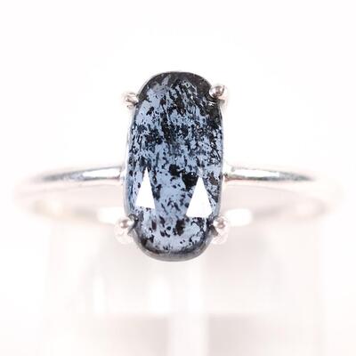 Sterling Blue Gemstone Ring, Size 7