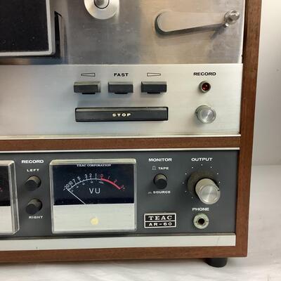 5224 Vintage TEAC A-6010 7" Auto Reverse Reel to Reel Tape Desk Recorder w/Additional Reels
