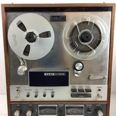 5224 Vintage TEAC A-6010 7" Auto Reverse Reel to Reel Tape Desk Recorder w/Additional Reels