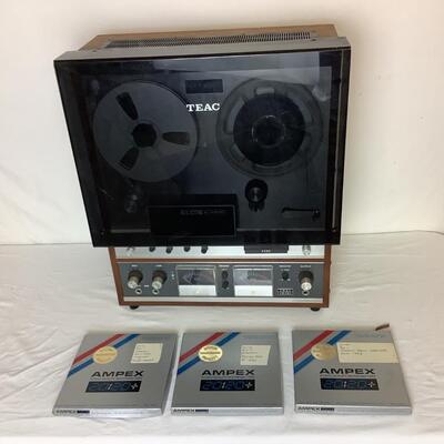 5224 Vintage TEAC A-6010 7" Auto Reverse Reel to Reel Tape Desk Recorder w/Additional Reels