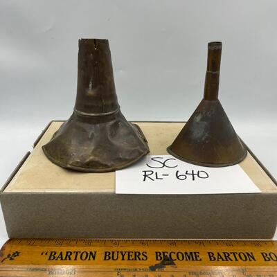 Pair of vintage funnels