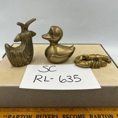 Brass goat,duck and scorpion