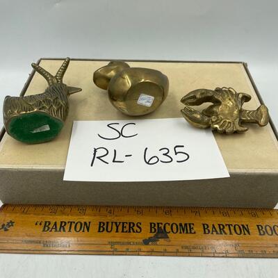 Brass goat,duck and scorpion