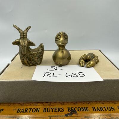 Brass goat,duck and scorpion