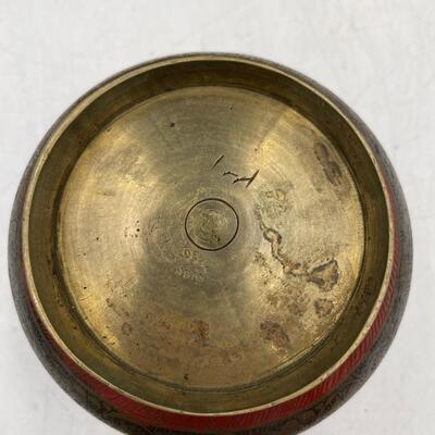 Vintage brass covered dish