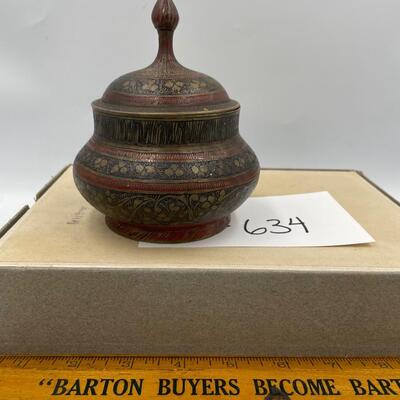 Vintage brass covered dish