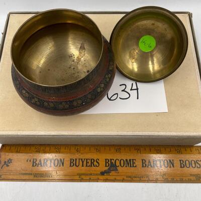 Vintage brass covered dish