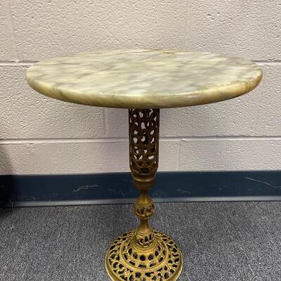 Ornate marble and brass table