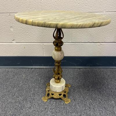 Vintage marble table on bronze leg