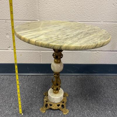 Vintage marble table on bronze leg