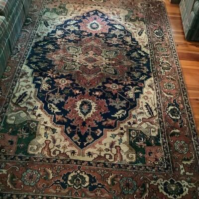 Hand-knotted Wool pile rug from India