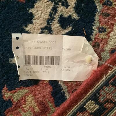 Hand-knotted Wool pile rug from India