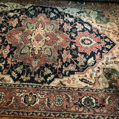 Hand-knotted Wool pile rug from India