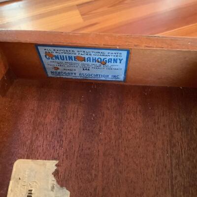 Mahogany sample table from Columbia Furniture, Louisville, KY