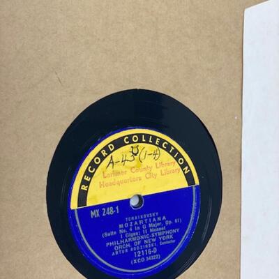 Tchaikovsky Mozartiana - Columbia Masterworks 78 - MX248-1