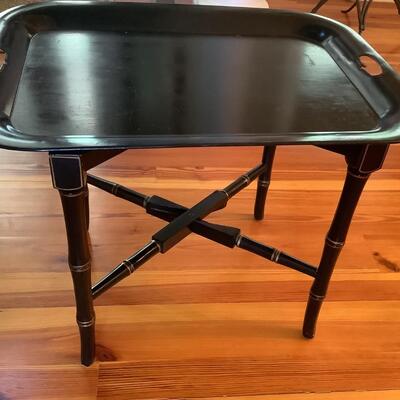 Table with tray and collapsible base