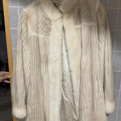 Cream fur coat