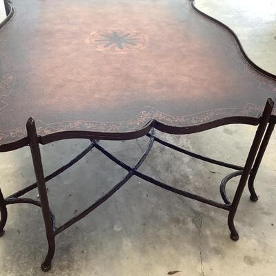 Large coffee table with metal base